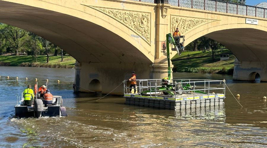 Bridge repair access with EWP on modular docking Australia wide