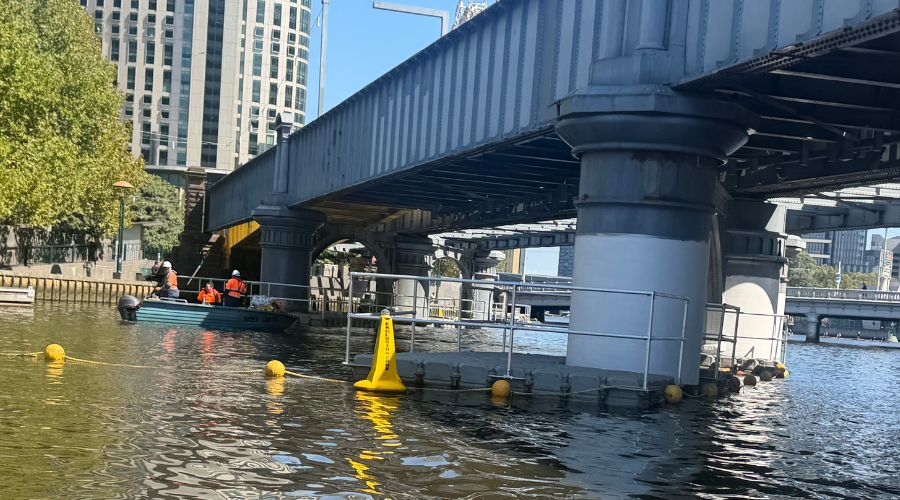 Wrap around pontoons for bridge painting works Melbourne