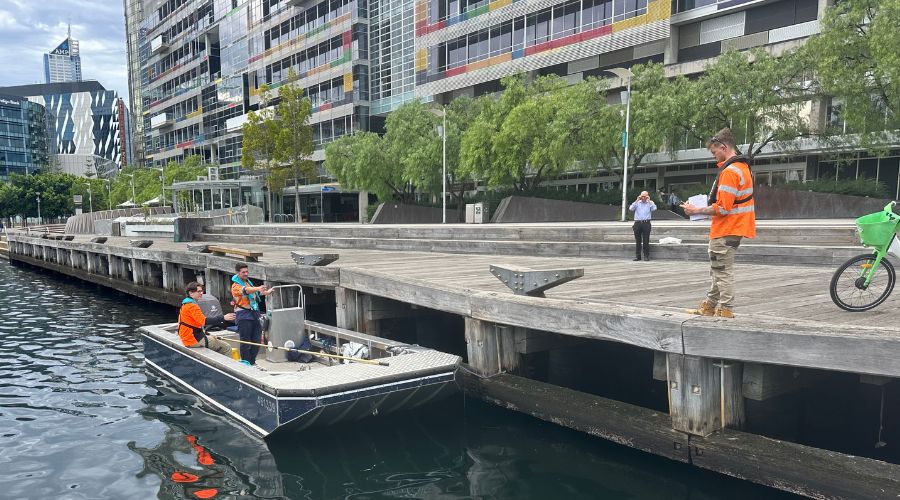Workboat for hire with Coxswain skipper for wharf inspections